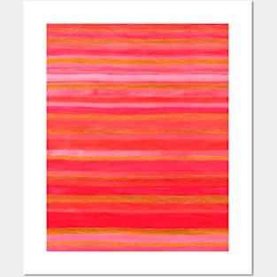 Red and Gold Stripes Posters and Art